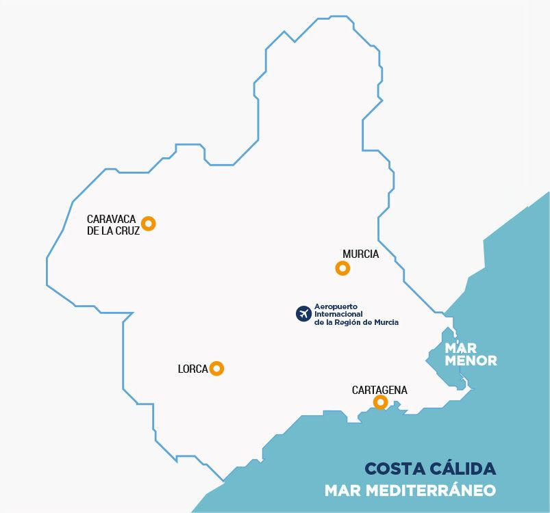 Mapa de la Región de Murcia